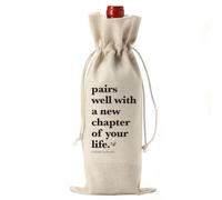 Farewell Gifts for Coworkers, New Chapter Wine Gift Bag, Reusable Fabric Wine Tote Bag, Inspirational New Job Going Away Gift for Friends Colleague Leaving Office,Open a New Chapter in Your Life