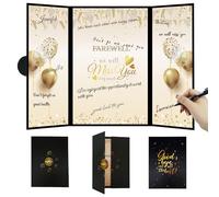 Farewell Guest Book Alternative, Farewell Party Decorations Gifts for Friends, Black Gold Retirement Party Deco Farewell Cards We'll Miss You Signature Board for Going Gway Party Goodbye Party