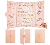 Farewell Guest Book Rose Gold Farewell Gifts for Coworkers Friends We Will Miss You Signing Guestbook Alternative Retirement Going Away Signature Sign Card Board Keepsake Party Decorations for Women
