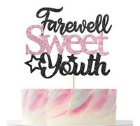 Farewell Sweet Youth Cake Topper, Funeral Birthday Decorations, Death to My Youth, Here Lies My Youth, Rip Theme Birthday Party Decorations Supplies