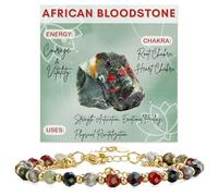 Farfume African Bloodstone Natural Crystal Beaded Bracelets for Women Gifts