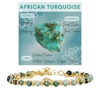 Farfume African Turquoise Crystal Bracelet Beaded Bracelets for Women 4mm Natural Stone Beads Gemstone Handmade Jewelry Gifts