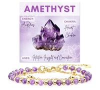 Farfume Amethyst Crystal Bracelet Beaded Bracelets for Women 4mm Natural Stone Beads Gemstone Handmade Jewelry