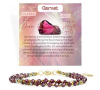 Farfume Beaded Bracelets for Women, Chakra Crystal 4mm Beads Gemstone Natural Stone Bead Spiritual Womens Jewelry Gifts(Garnet)