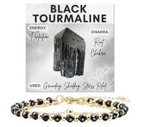 Farfume Black Tourmaline Crystal Bracelet Beaded Bracelets for Women 4mm Natural Stone Beads Gemstone Handmade Anxiety Jewelry Gifts