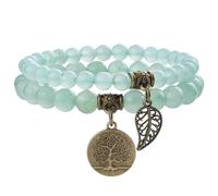Farfume Chakra Bracelets for Women - Crystals Bracelet Double Set | Natural Gemstones, Yoga Reiki, Bead Bracelets, for Womens Men, LifeTree, Size 17-18.5-21 CM