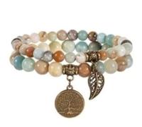 Farfume Chakra Bracelets for Women - Crystals Bracelet Double Set | Natural Gemstones, Yoga Reiki, Bead Bracelets, for Womens Men, LifeTree, Size 17-18.5-21 CM