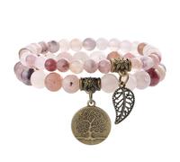 Farfume Chakra Bracelets for Women - Crystals Bracelet Double Set | Natural Gemstones, Yoga Reiki, Bead Bracelets, for Womens Men, LifeTree, Size 17-18.5-21 CM