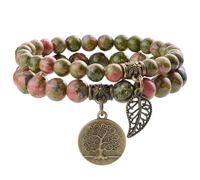 Farfume Chakra Bracelets for Women - Crystals Bracelet Double Set | Natural Gemstones, Yoga Reiki, Bead Bracelets, for Womens Men, LifeTree, Size 17-18.5-21 CM