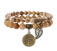Farfume Chakra Bracelets for Women - Crystals Bracelet Double Set | Natural Gemstones, Yoga Reiki, Bead Bracelets, for Womens Men, LifeTree, Size 17-18.5-21 CM