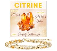 Farfume Citrine Crystal Bracelet Beaded Bracelets for Women 4mm Natural Stone Beads Gemstone Handmade Anxiety Jewelry Gifts