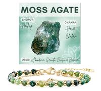 Farfume Moss Agate Natural Crystal Beaded Bracelets for Women 4mm Jewelry