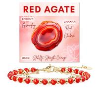 Farfume Red Agate Natural Crystal Beaded Bracelets for Women 4mm Jewelry