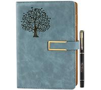 Farfume Ruled Refillable Notebook Premium Tree of Life A5 Journal, 21cm x 14.5cm Hardback Faux Leather Notebook, 100GSM Magnetic Buckle Journal (Tree of Life-Sky Blue)