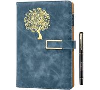 Farfume Tree of Life Journal for Women & Men Refillable Writing A5 Journals for Writing with 200 Pages, 100Gsm Paper Personal Diary Faux Leather Hardcover Notebook with Pen&Magnetic Buckle (Blue)