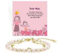 Farfume Women Girls Beaded Bracelets, Mother's Day Gifts for Mom/Daughter/Grandma, Crystal Bracelets Inspirational Gifts for Wife Sister BFF