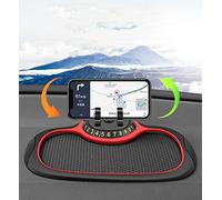 FARGIK Mobile Car, Multifunctional Pad, Dashboard Mobile, Mat, 360 Degree Rotatable Anti-for Cars, Pad, Dashboard (Red)