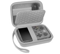 FARGIK Travel case Compatible with rg353v/rg353vs/R36s Retro Handheld Game Console, Handheld Emulator Storage Holder Organizer, Android Game Console Carrying Bag (Grey) (Box only)