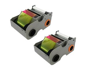 Fargo 45010 YMCKOK Color Ribbons - 2 Pack Bundle