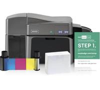 Fargo DTC1250e Dual-Sided ID Card Printer Bundle with Ribbon, Plastic ID Cards & Software