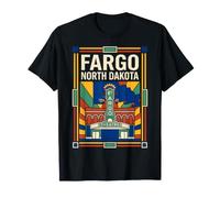 Fargo North Dakota Flag Theatre Retro Vintage Art T-Shirt