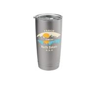 Fargo North Dakota Souvenir Mountain Sunset River Stainless Steel Insulated Tumbler