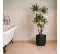 Fargro Home And Garden™ Bucket Round Planter, Poly Stone Charcoal Black Round Outdoor Wide Planter, D32 H26 Cm, 16L