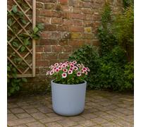 Fargro Home And Garden™ Egg Round Planter, Light Grey Poly Stone Egg Round Planter Outdoor Plant Pot, D35 H35 Cm, 26L