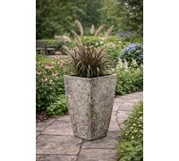 Fargro Home And Garden™ Tobi Mossed Grey Stone Effect Tall Tapered Square Planter, L42 X W42 X H59 Cm Outdoor Plant Pot (7.8 Kg)