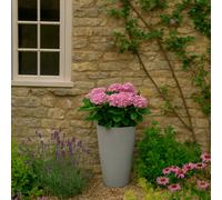 Fargro Home And Garden™ Vase Planter, Poly Stone White Round Outdoor Tall Planter, D35 H55 Cm, 37L