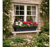 Fargro Home And Garden Window Box Planter Charcoal Black Polystone Outdoor Plant Pot 65Cm X 23Cm X 21Cm 23L Medium