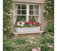 Fargro Home And Garden Window Box Planter White Polystone Outdoor Plant Pot 65Cm X 23Cm X 21Cm 23L Medium
