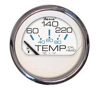 Faria Chesapeake White SS Cyl Head Engine Temperature Gauge 60°-220°F with Sender