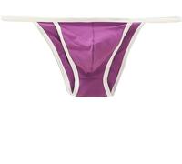 Faringoto Bikini Men Tanga,Men's Thongs String Homme Sexy Contoured Pouch Fine Cotton Breathable Jockstrap Underwear Purple