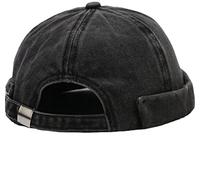 Faringoto Brimless Cap for Men,Womens Skullcap,La Hat for Men,Black Caps