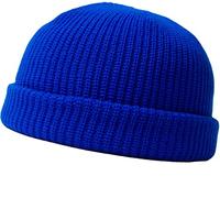 Faringoto Fisherman Knit Cuff Beanie Cap Winter Watch Hat Roll-up Edge Skullcap Blue