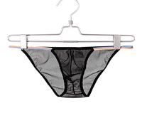 Faringoto Men Briefs Ultra-thin Underwear Sheer Mesh Underpants Black