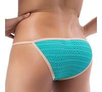Faringoto Men Sexy Thongs For Big Penis Quick Dry Gay Underwear Adjustable Low Waist G-String Briefs Blue