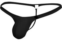 Faringoto Mens G String Thong Underwear T-Back Thongs Low Rise Sexy Panties Swim Black