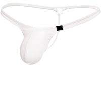 Faringoto Mens G String Thong Underwear T-Back Thongs Low Rise Sexy Panties Swim White