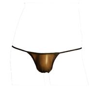 Faringoto Men's Low Rise G-String Underwear, Sexy See-Through Thong Briefs with Sheer Pouch Black