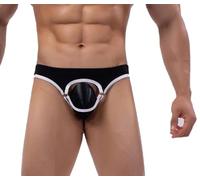 Faringoto Mens Open Front Underwear Briefs Black