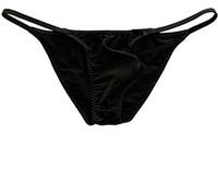 Faringoto Mens Pouch Bikini Underwear,Thin Belt Briefs Solid Color Pants Thin Translucent Underwear Black