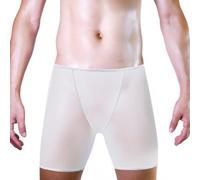 Faringoto Men's Sexy Mesh Shorts Boxer Underwear Mens See Through Shorts White