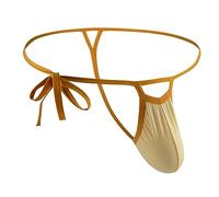 Faringoto Mens Sexy Thongs Solid G-Strings Underwear Ice Silk Sexy Gay Sissy Penise Bag Breathable Thin Men T-back