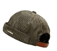 Faringoto Men's Skullies Fisherman Beanie Brimless Cap Adjustable Docker Cap for Worker ArmyGreen