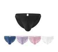 Faringoto Men's Soft Ice Silk Briefs Sexy Super Thin Penis Big Bag Men's Underwear