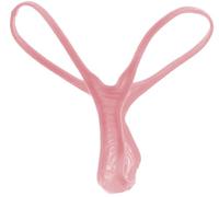 Faringoto Men's Ultra-Thin Transparent T-Back Thong Underwear - Low Rise G-String with 3D Bulge Pouch