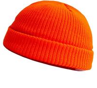 Faringoto Retro Hats for Men Women Rolled Cuff Harbour Hat Sailor Skull Cap Orange