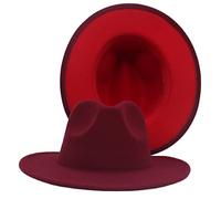 Faringoto Wide Brim Fedora Hats for Women and Men Two Tone Panama Jazz Hat Large